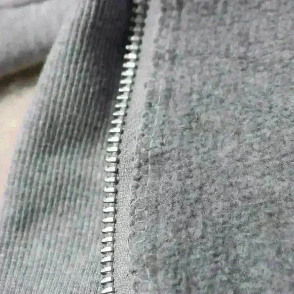 GENERAL STANDARD Short Sleeve Turtleneck Zip Up Pocket Gray Sweatshirt Women Med - Picture 11 of 13